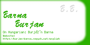 barna burjan business card